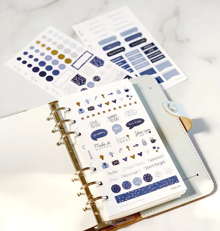 Filofax Indigo stickers repositionnables dores 6 feuilles