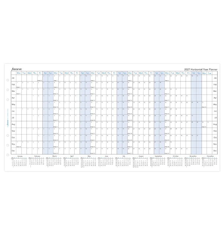 Filofax Classic planner annuel 2027 A5 horizontal anglais