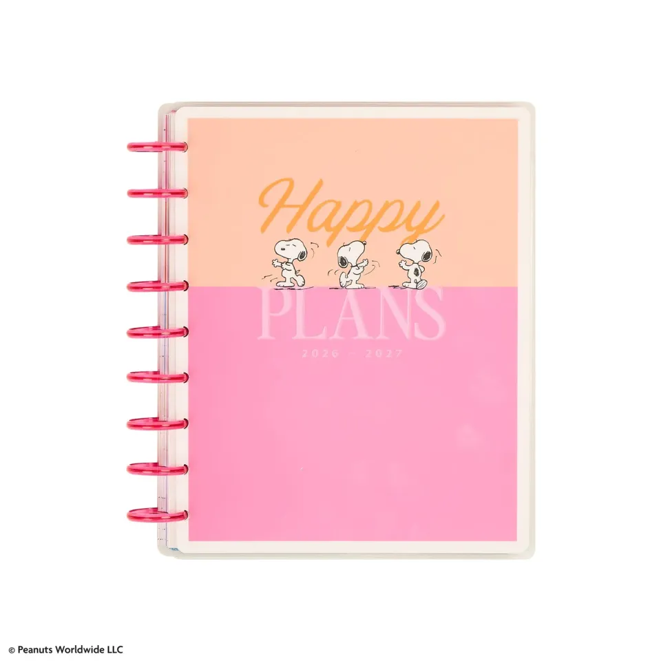 Happy Planner Peanuts 2026-2027 agenda Classic Dashboard 12 mois