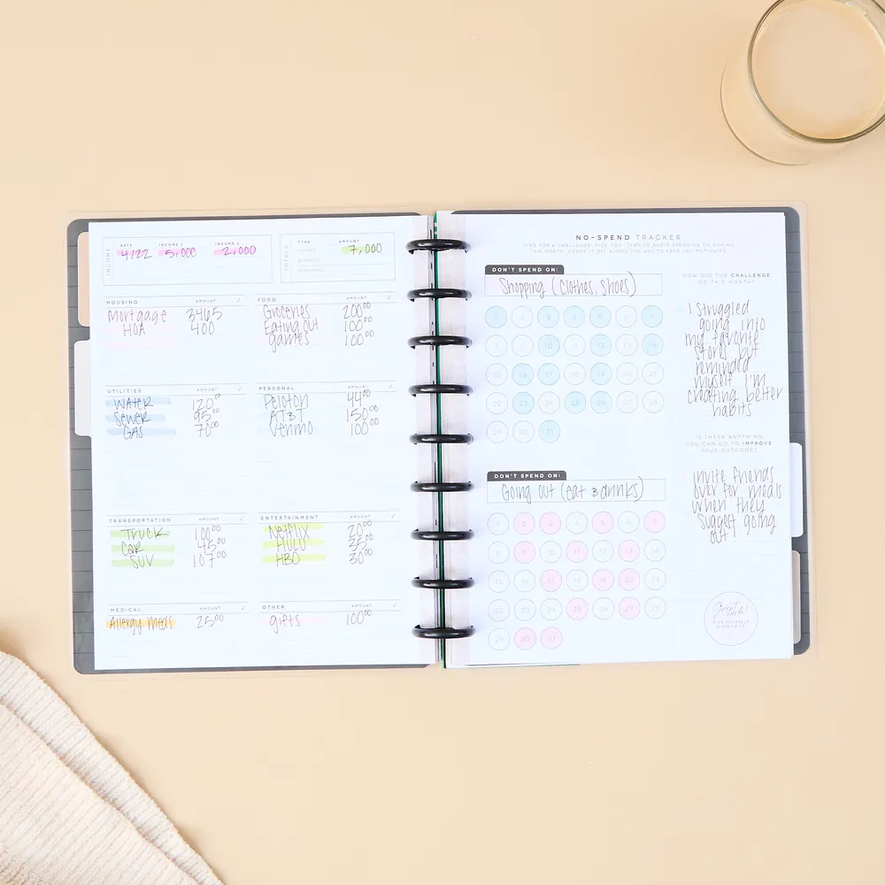 Happy Planner Sketchy Floral journal budget guidé 80 pages