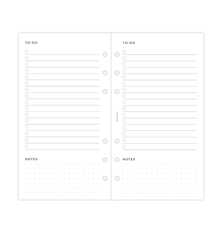 Filofax Minimal To Do recharge agenda Personal listes tâches