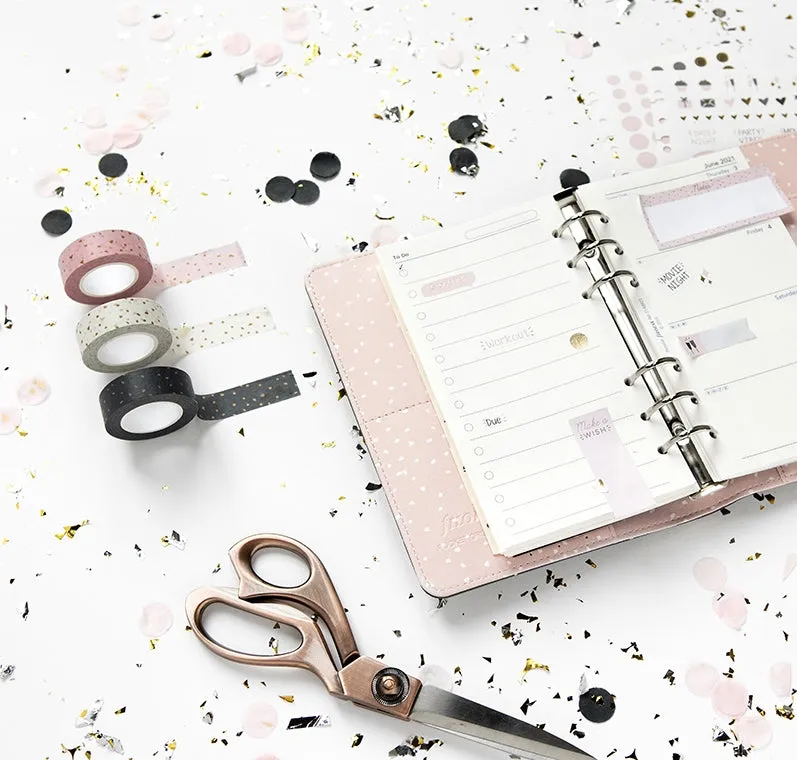 Filofax Confetti set 3 washi tapes agenda anthracite