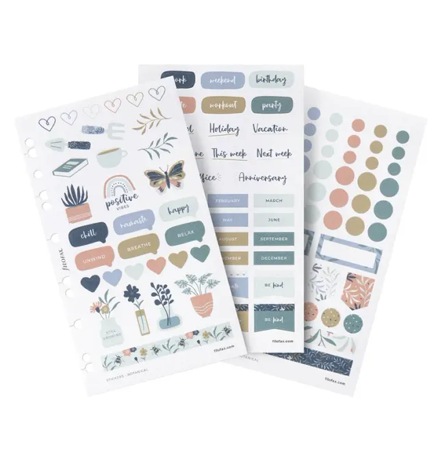 Filofax Botanical autocollants planner A5 Personal
