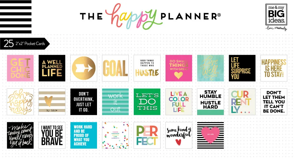 Happy Planner Pocket Cards 52 cartes doré inspiration