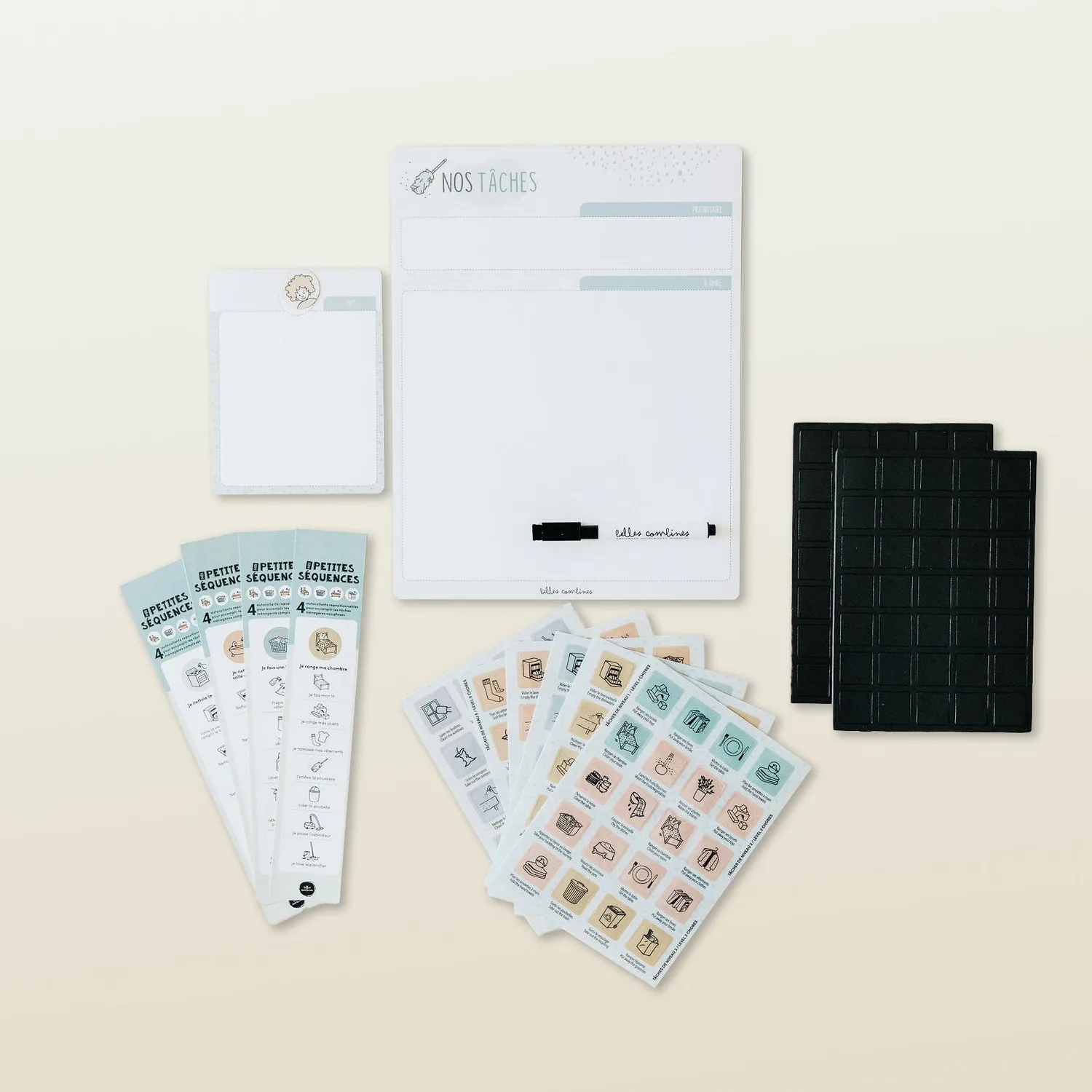 Les Belles Combines Coffret tâches ménagères tableau magnétique famille