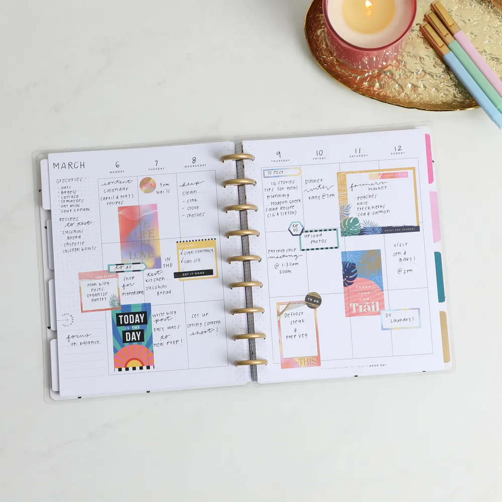 Happy Planner Bright & Fun Classic agenda non daté 12 mois vertical
