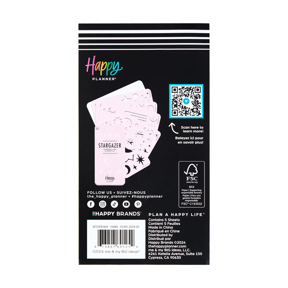 Happy Planner Stargazer pochoirs agenda 5 feuilles ciel