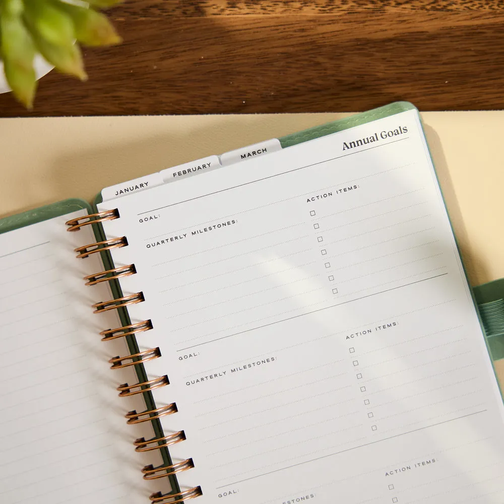 Happy Planner Citrine Sage Waves 2027 agenda A5 sage 12 mois