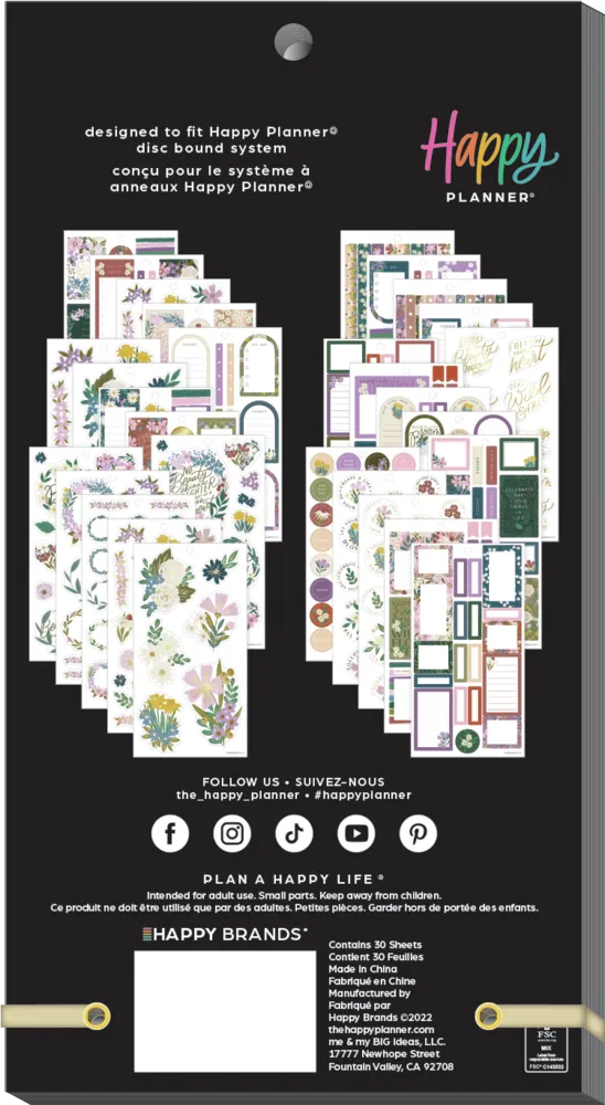 Happy Planner Made to Bloom Value Pack stickers floraux 487