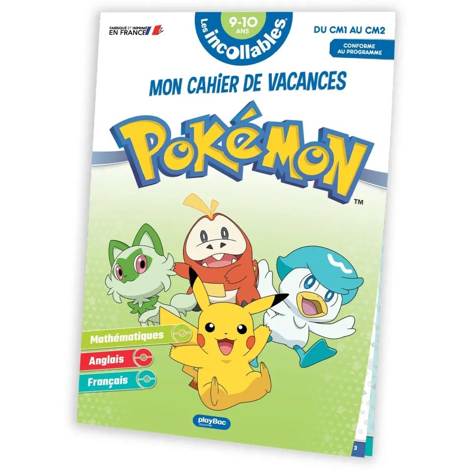 Pokémon Les Incollables cahier de vacances CM1-CM2 2026