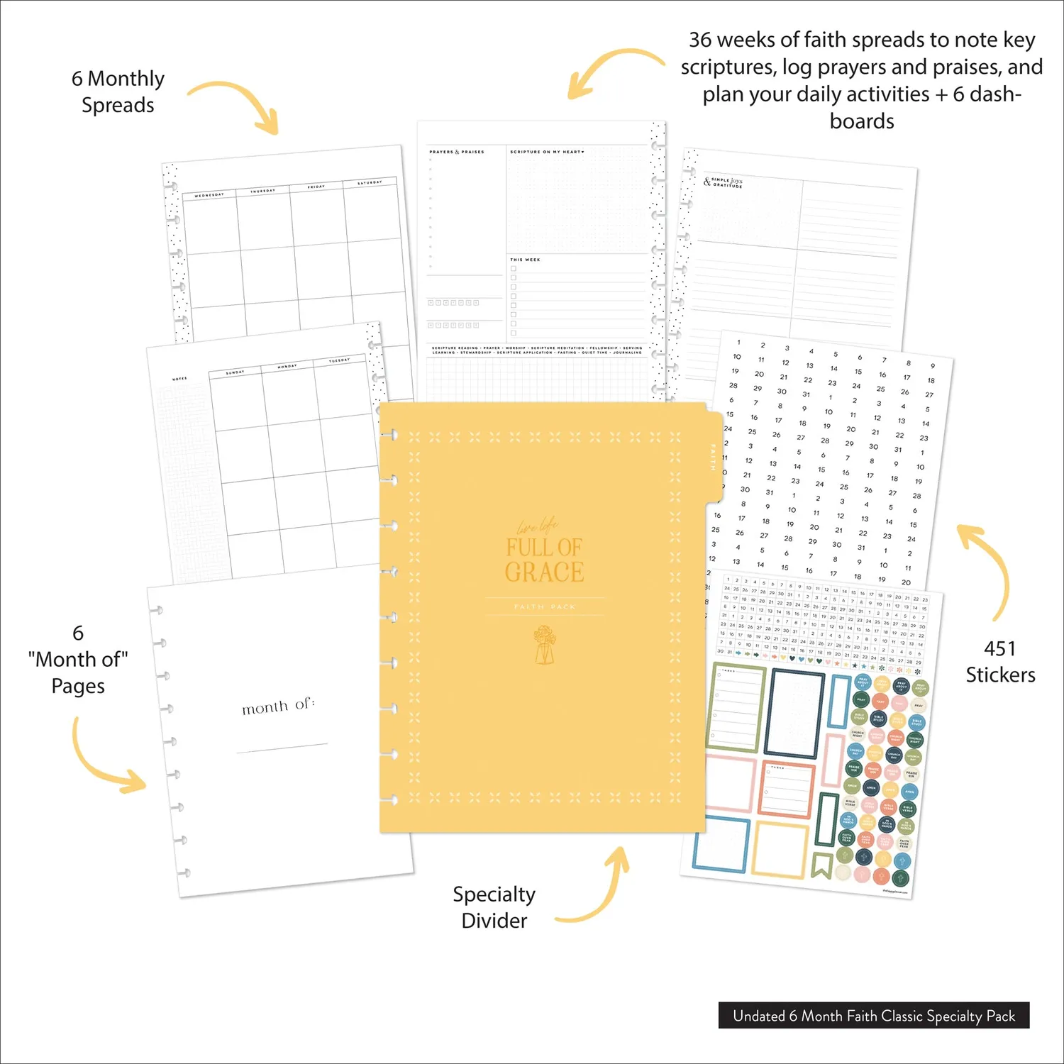 Happy Planner Faith recharge Classic 6 mois