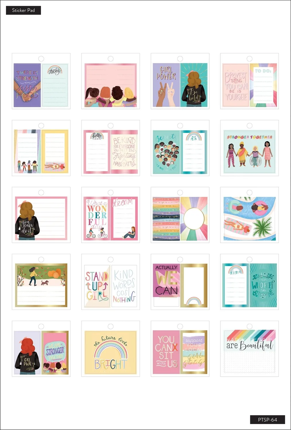 Happy Planner Stronger Together mini stickers girl power