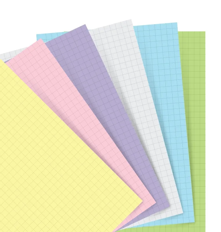 Filofax Pastels Pocket recharge papier quadrillé pastel