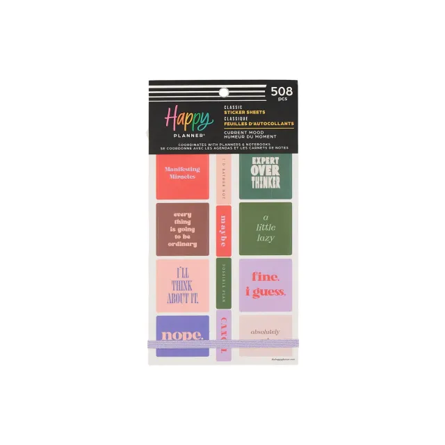 Happy Planner Current Mood stickers agenda Classic 508 lot 30 feuilles