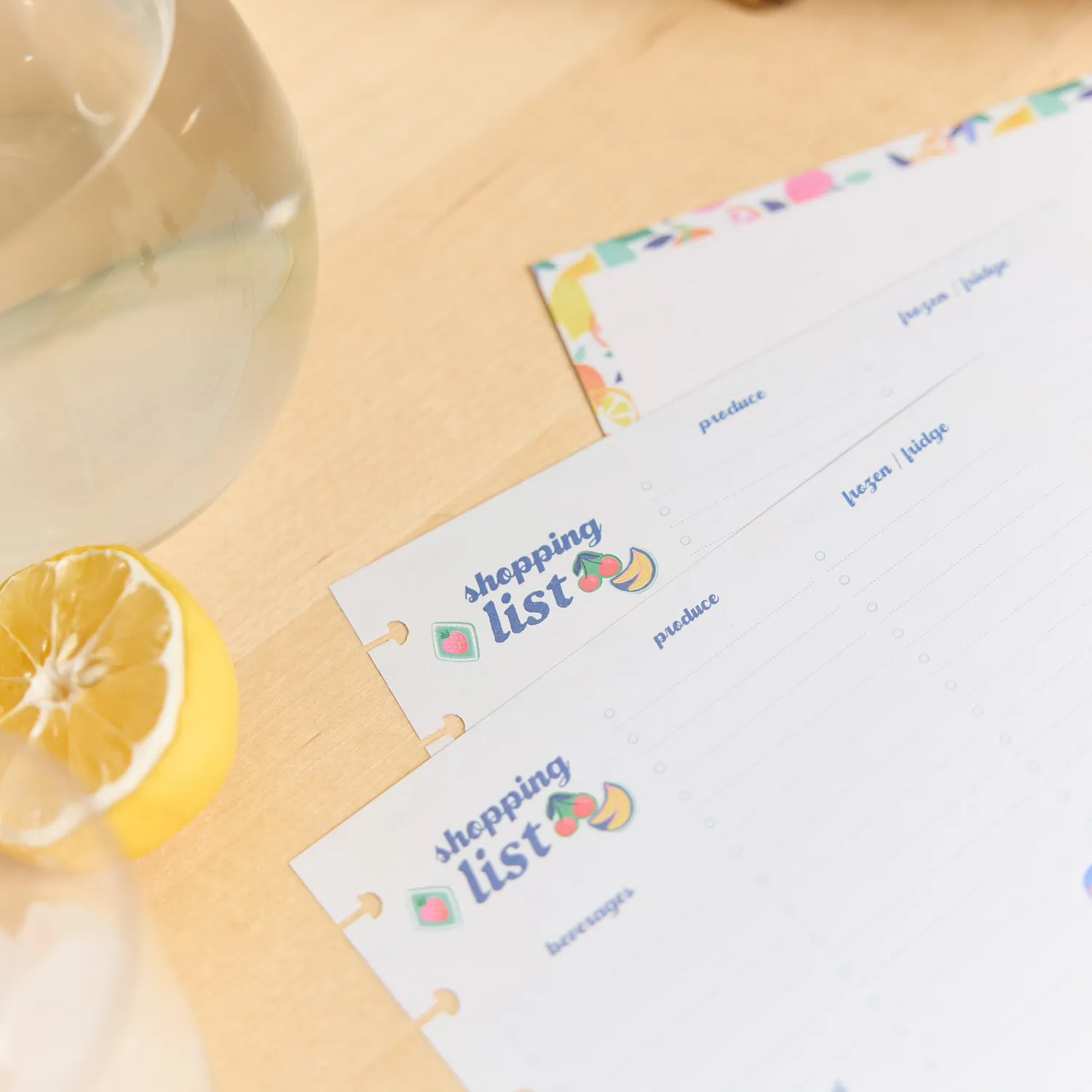 Happy Planner Sunshine Splash liste courses papier Classic 40 feuilles