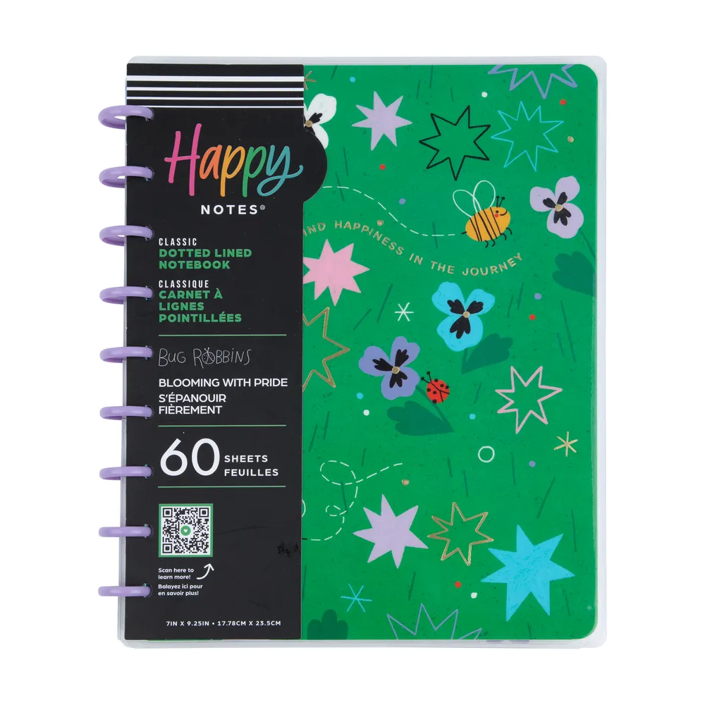 Happy Planner Blooming Pride carnet classic 60 feuilles pointillé ligné