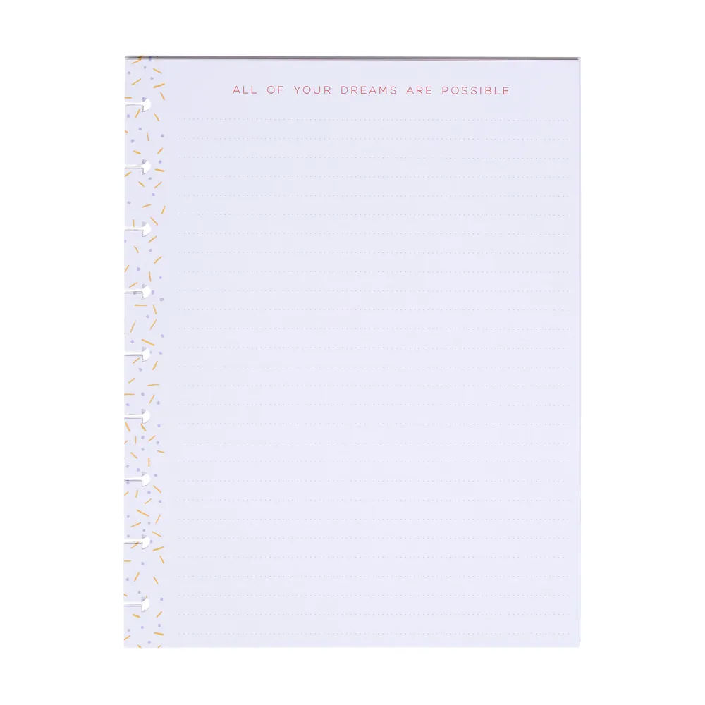 Happy Planner Blooming Pride recharge papier pointillé ligné 40 feuilles