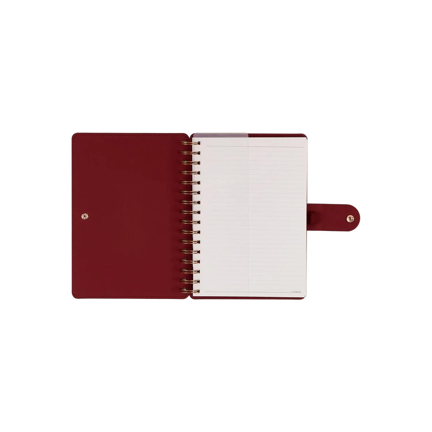 Happy Planner Citrine carnet spirale A5 bordeaux cuir vegan