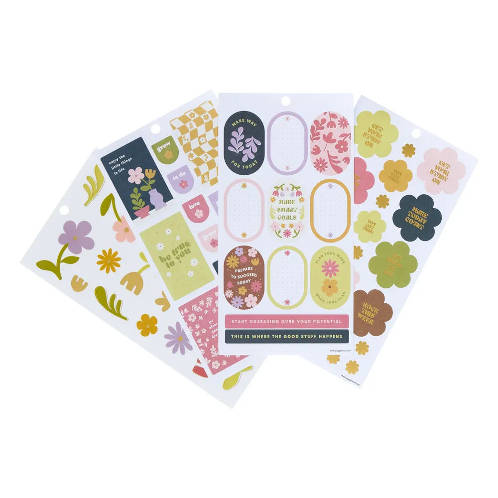 Happy Planner Sunny Picnic Student autocollants 770 pcs floral