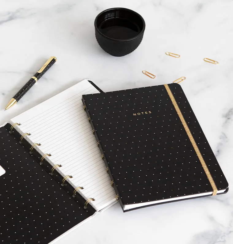 Filofax Moonlight Notebook A5 carnet noir rechargeable