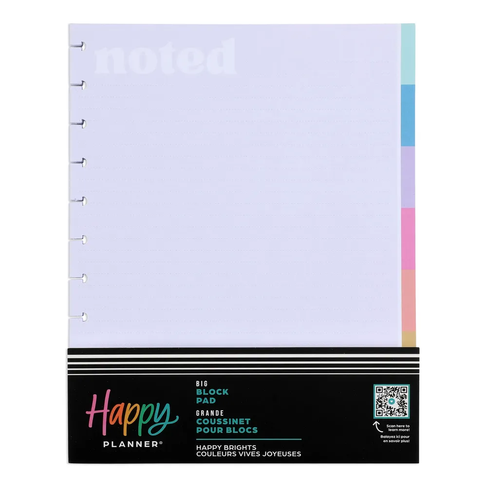 Happy Planner Happy Brights bloc-notes Big 100 pointillé ligné
