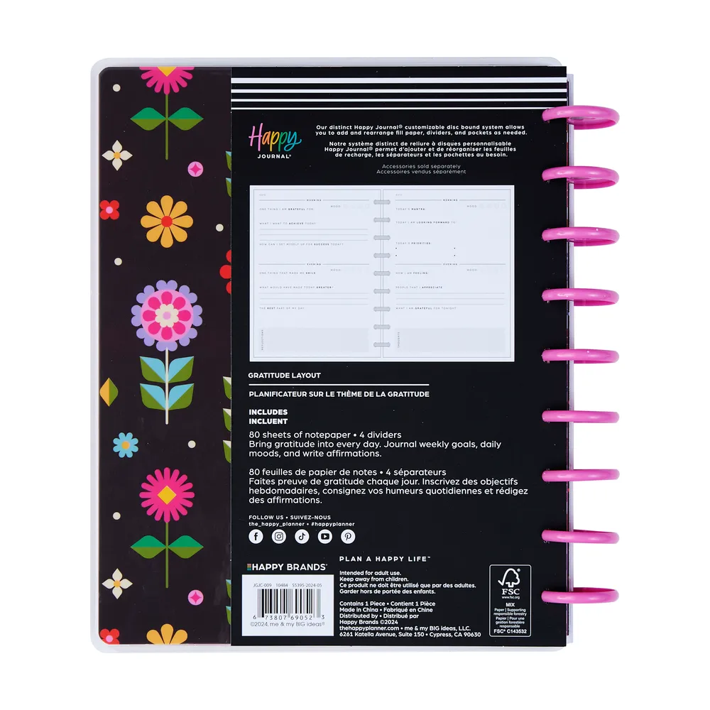 Happy Planner Mod Garden Classic journal guidé gratitude 80 feuilles