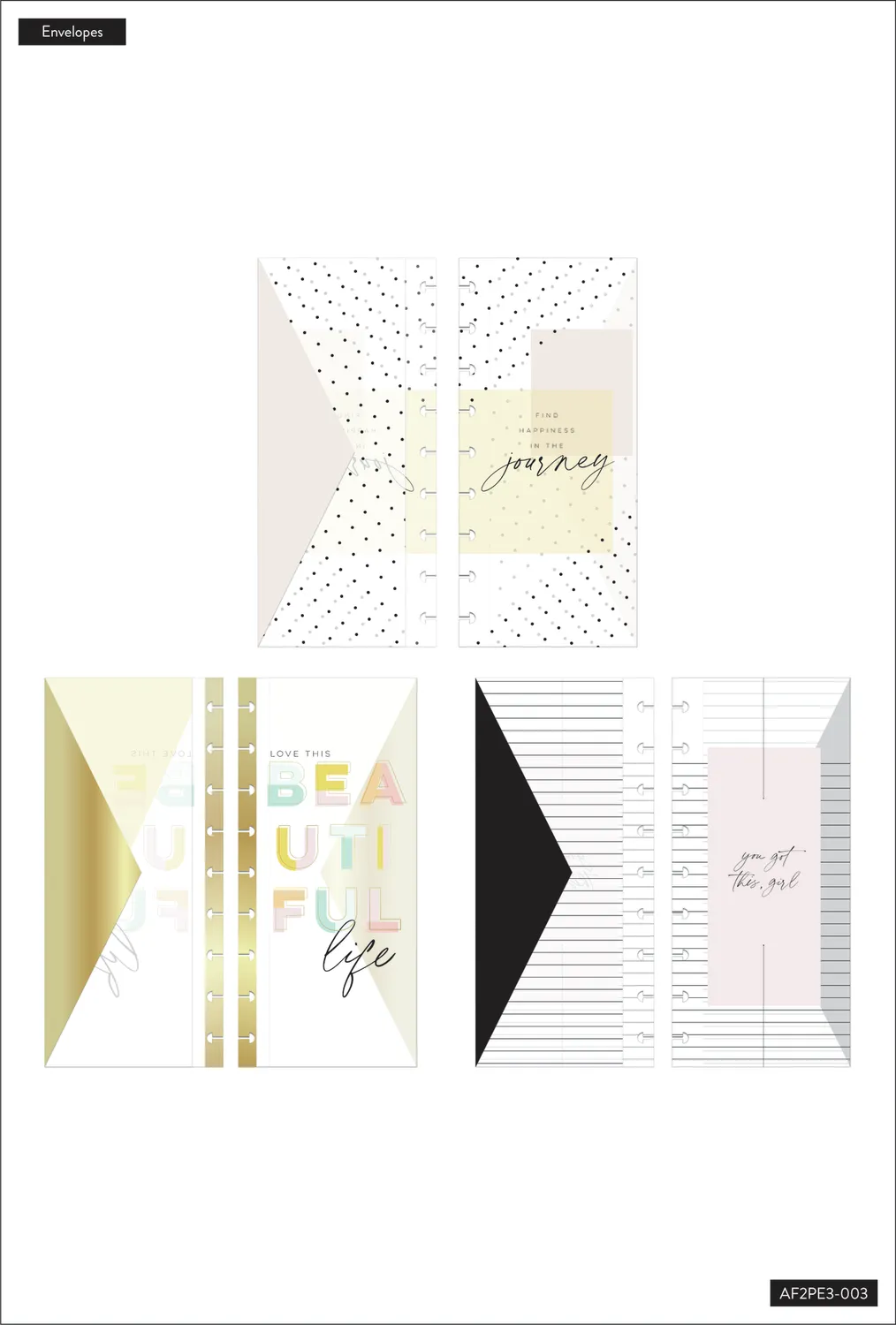 Happy Planner Happy Plans enveloppes plastique lot de 3