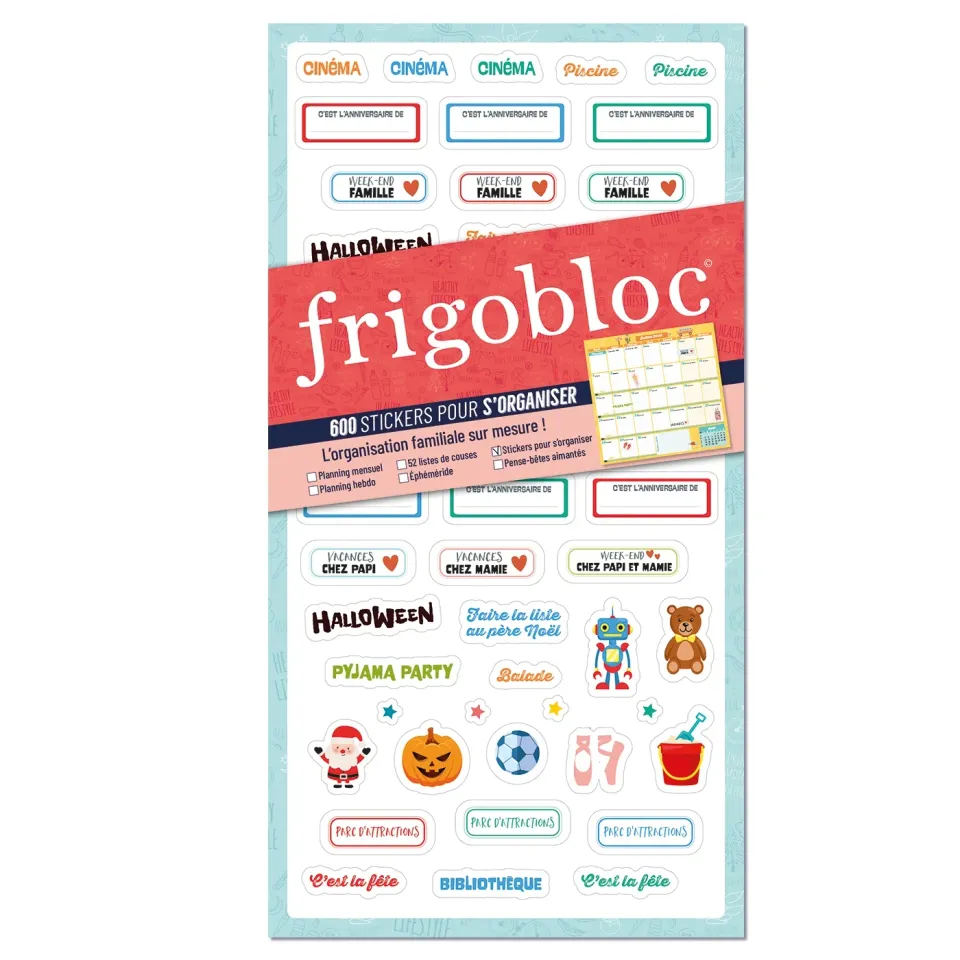 Frigobloc 600 stickers organisation familiale