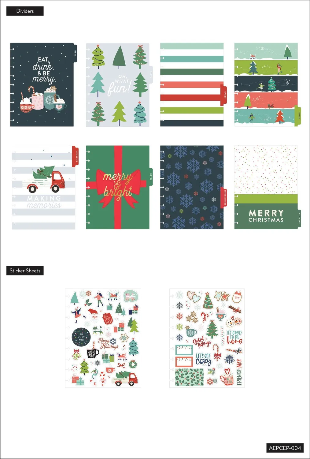 Happy Planner Merry & Bright recharge agenda Noël Classic