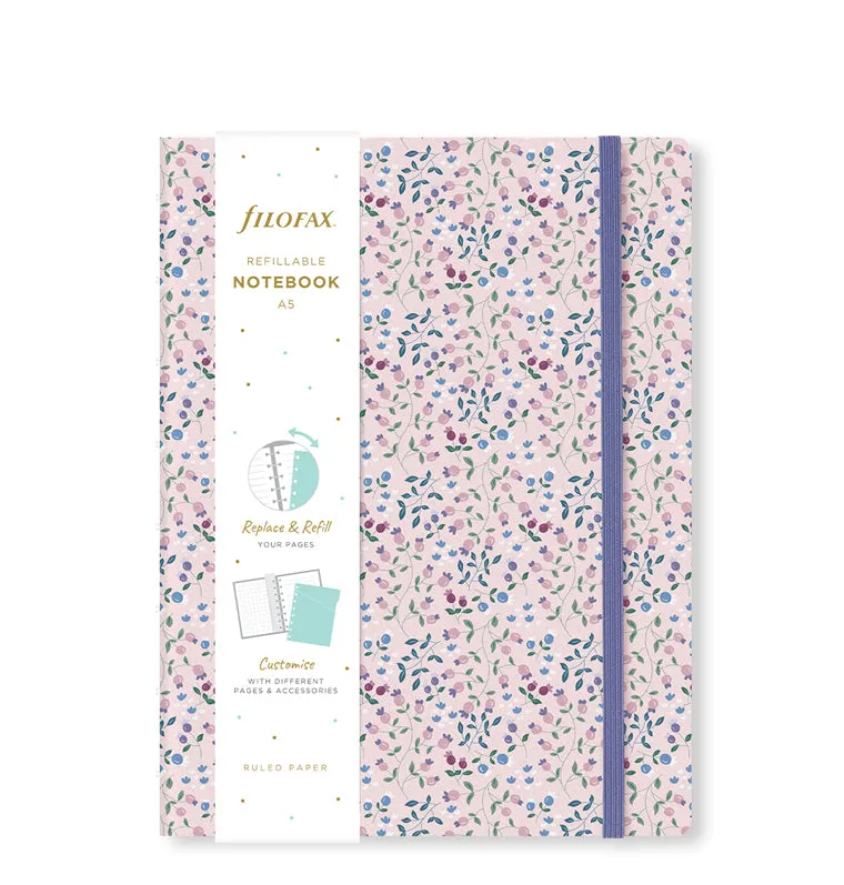 Filofax Meadow A5 carnet ligné rose rechargeable