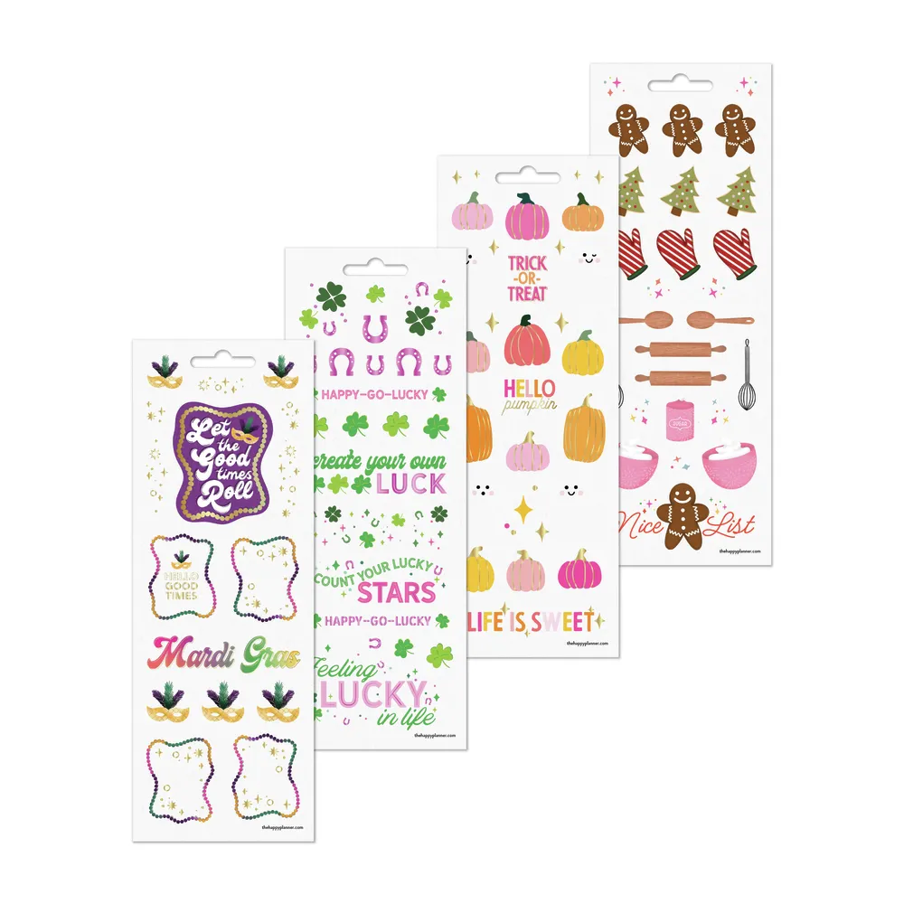 Happy Planner Seasons of Joy stickers saisonniers 8 planches
