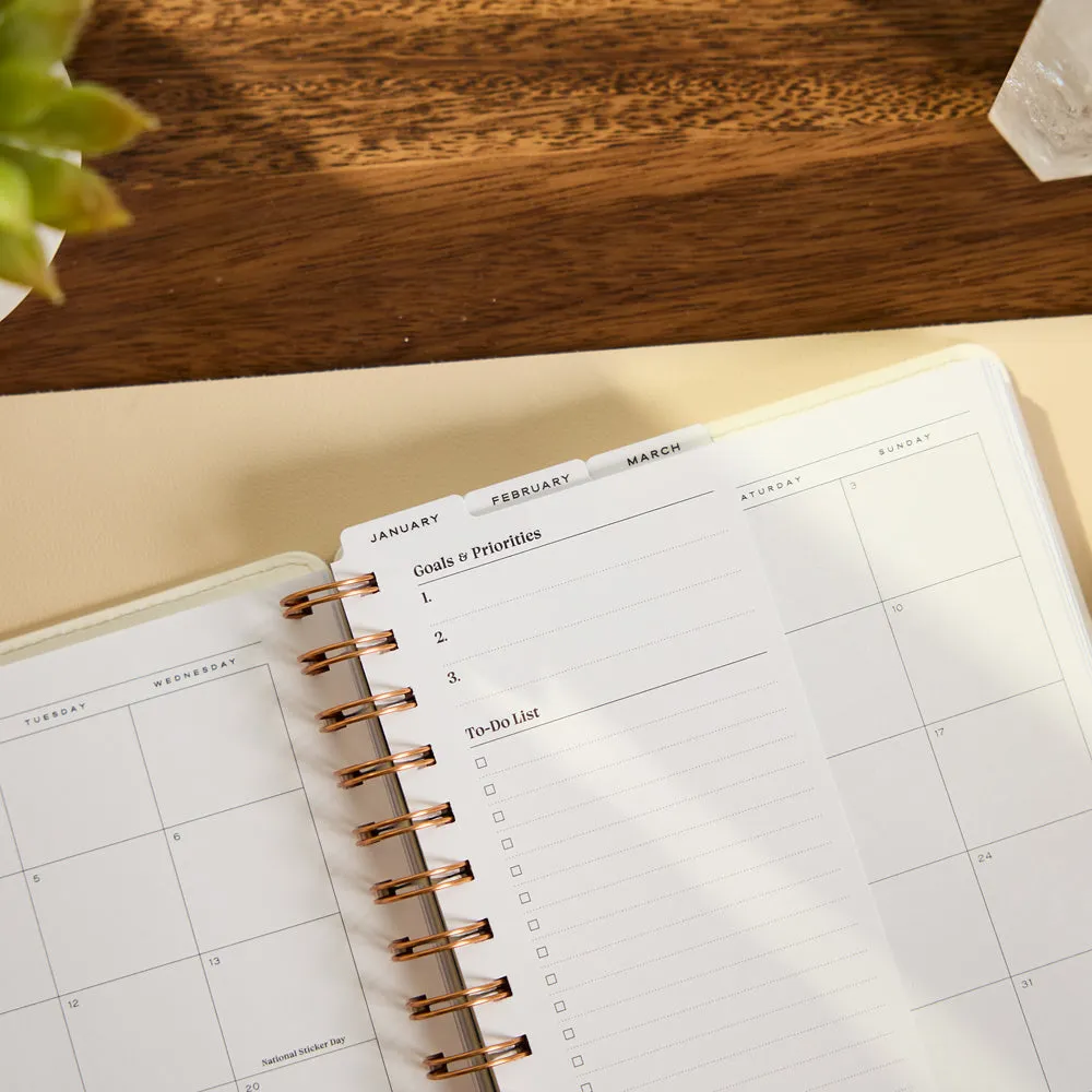 Citrine Ivory Diagonals agenda 2027 A5 spirale pro 12 mois