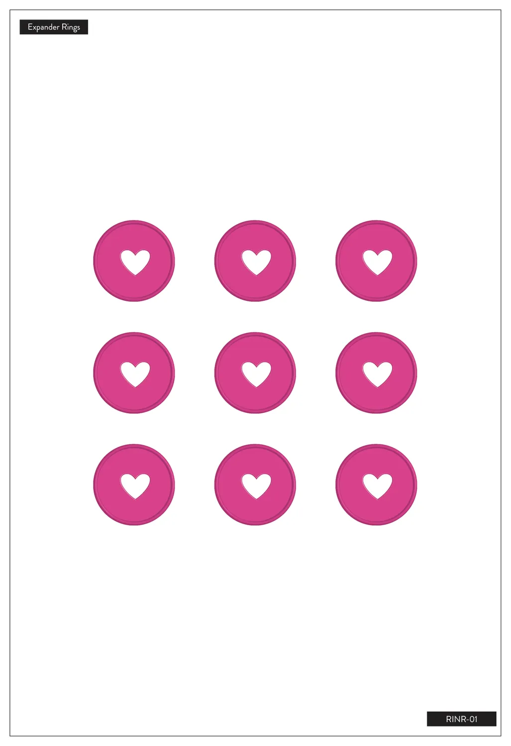 Happy Planner Clear Hot Pink Medium disques plastique x9 rose transparent