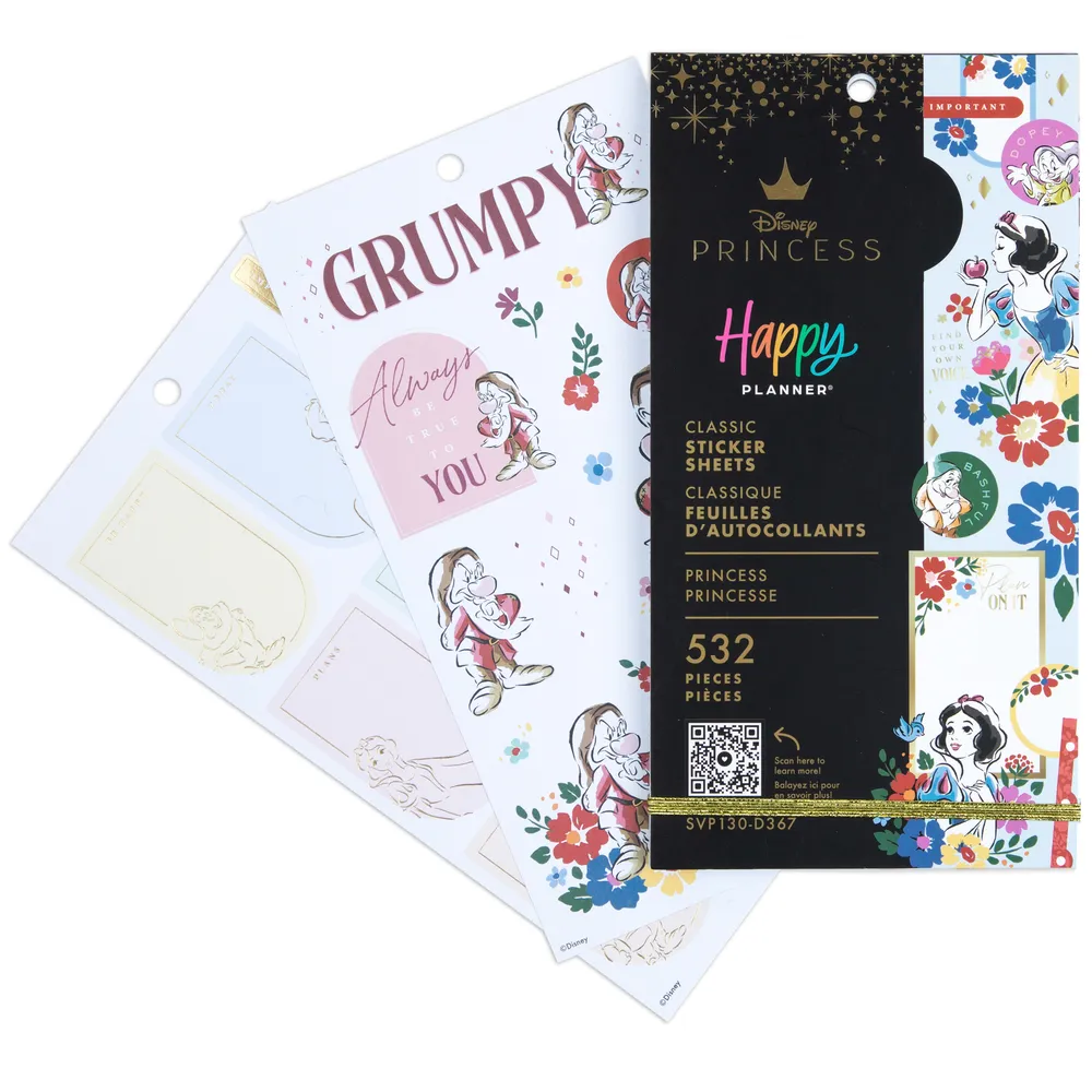 Happy Planner Disney Blanche-Neige stickers 30 feuilles 532