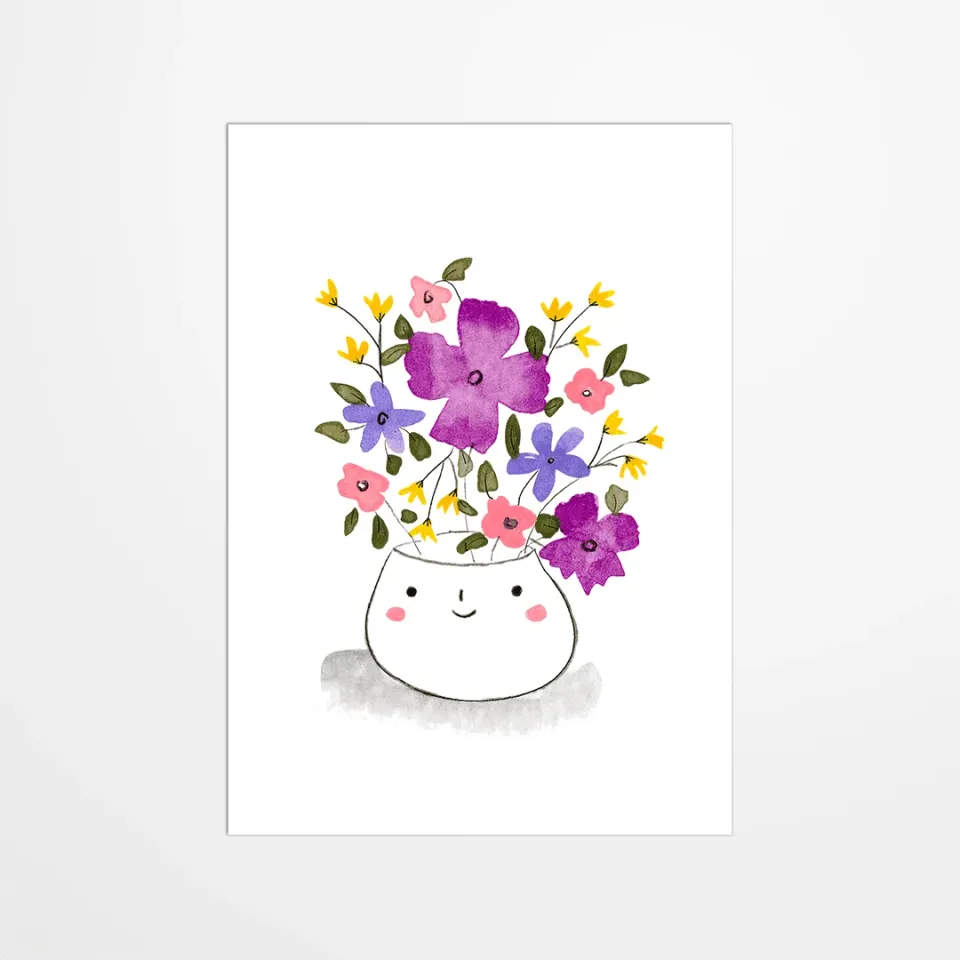 My365 Julie Adore carte postale Pot violet illustrée