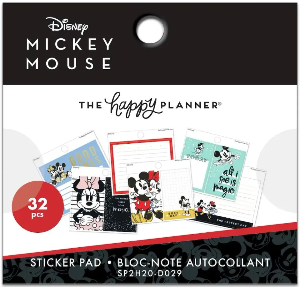 Happy Planner Disney Mickey Minnie bloc stickers 20 feuilles