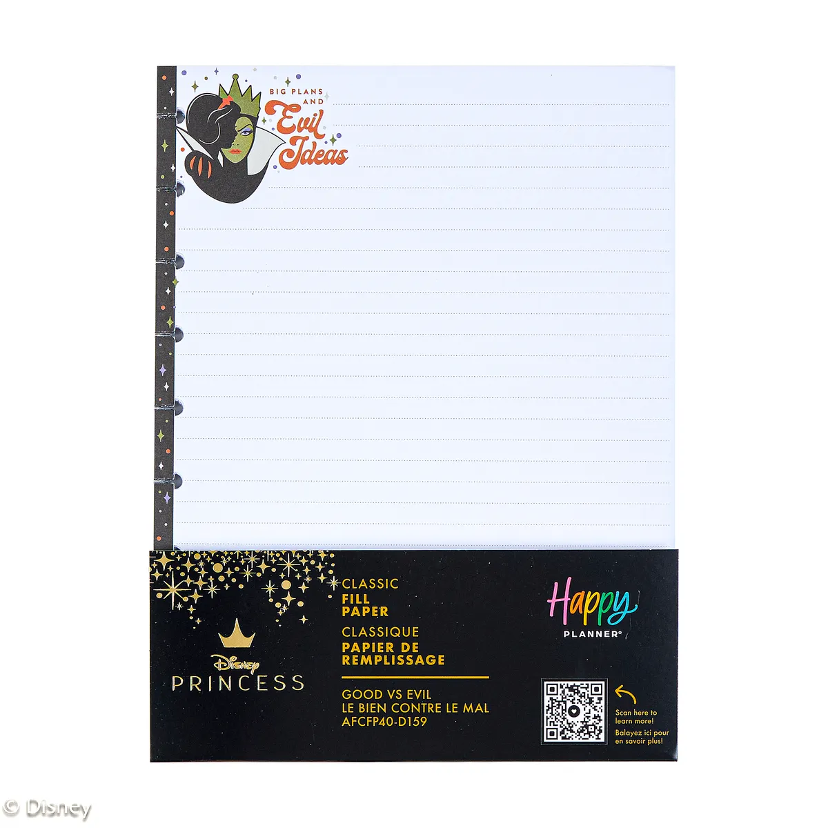 Happy Planner Disney Good vs Evil recharge papier Classic 40 feuilles pointillé
