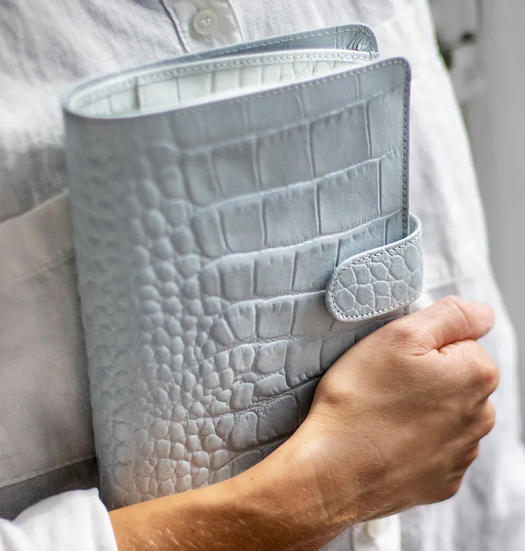 Filofax Classic Croc A5 organiseur gris perle cuir