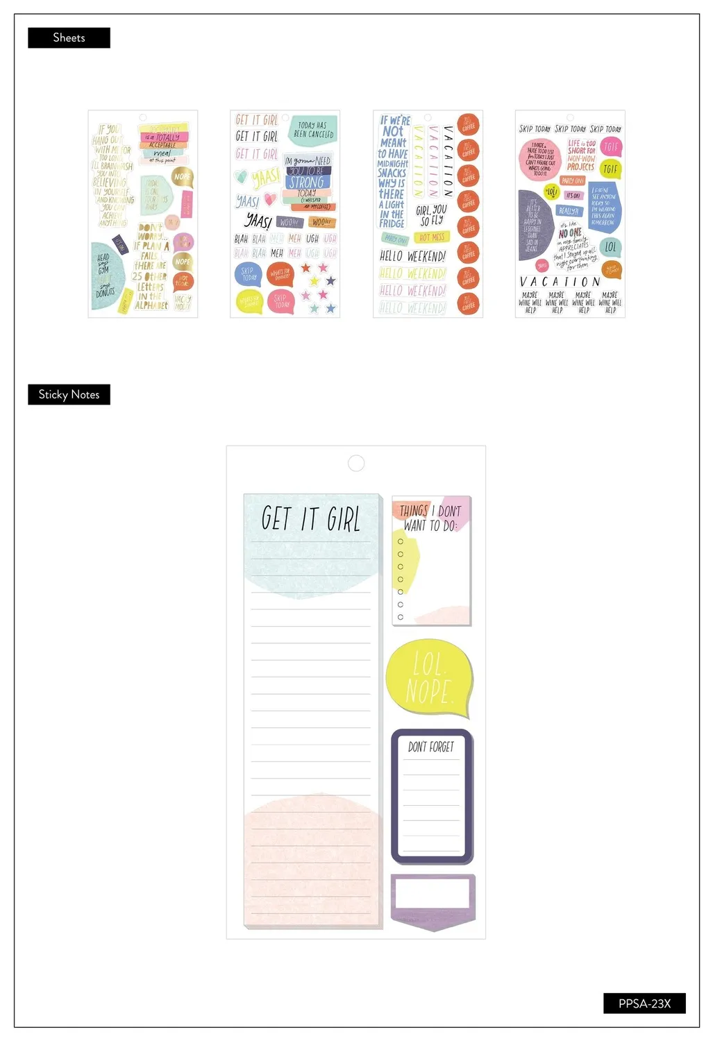 Happy Planner LOL Quotes accessoires stickers 539 pcs