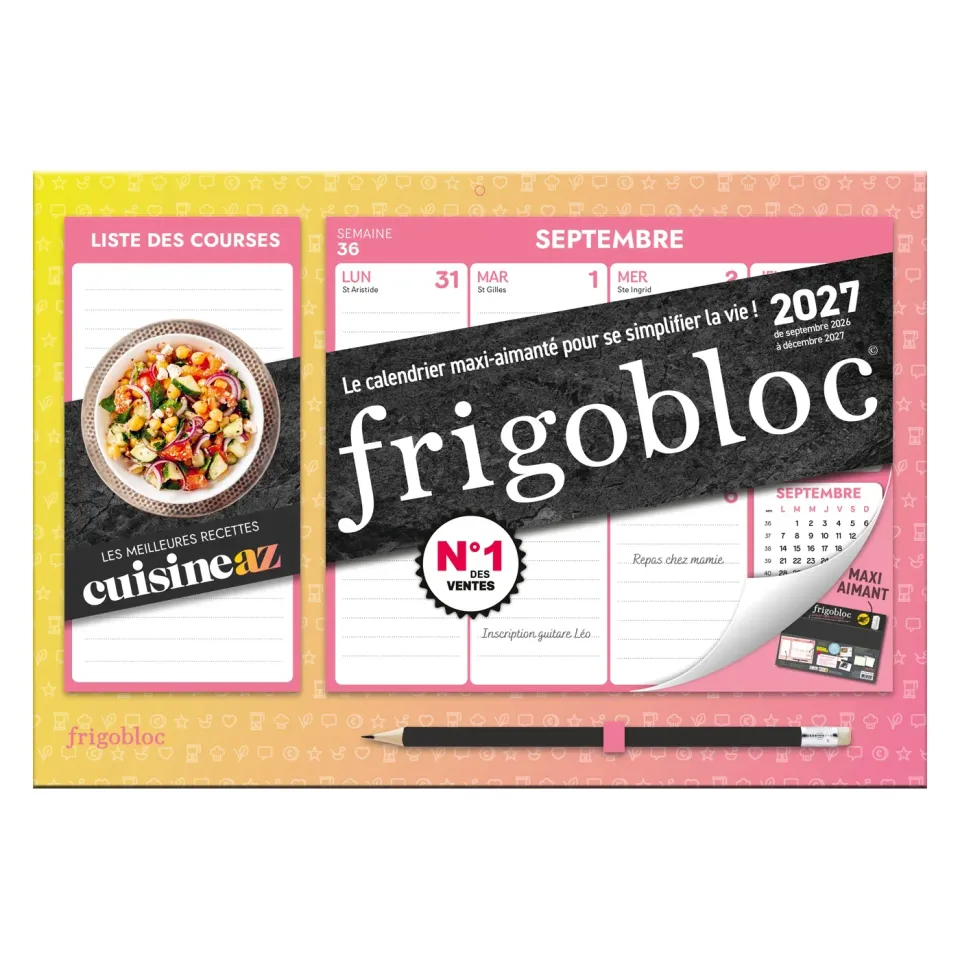 Frigobloc Hebdomadaire Cuisine AZ 2027 calendrier familial