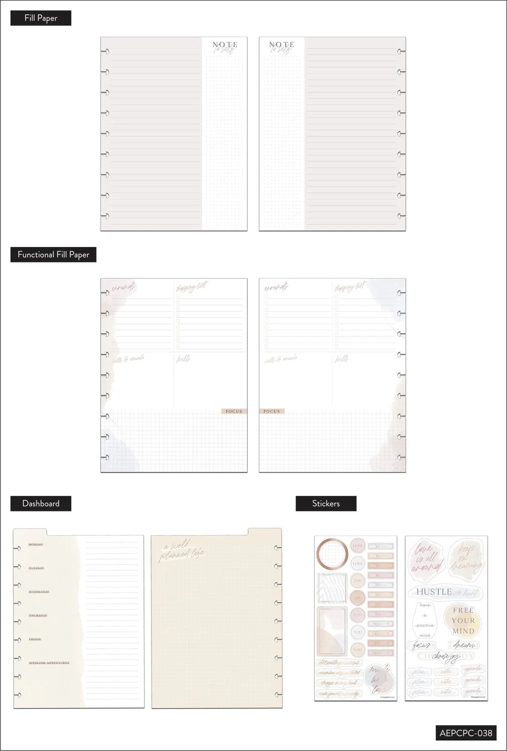 Happy Planner Neutral Leopard kit accessoires Classic