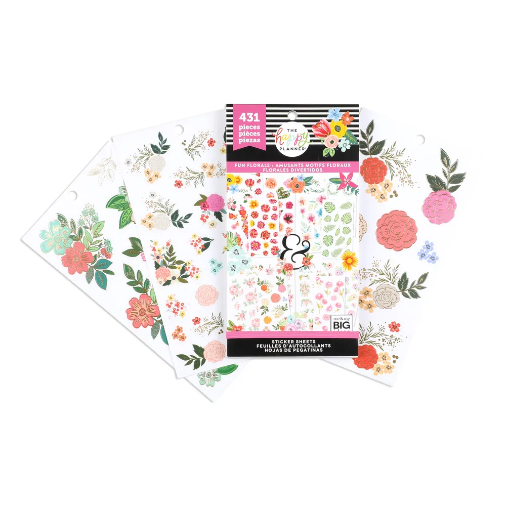 Happy Planner Fun Florals stickers Value Pack 431 pièces