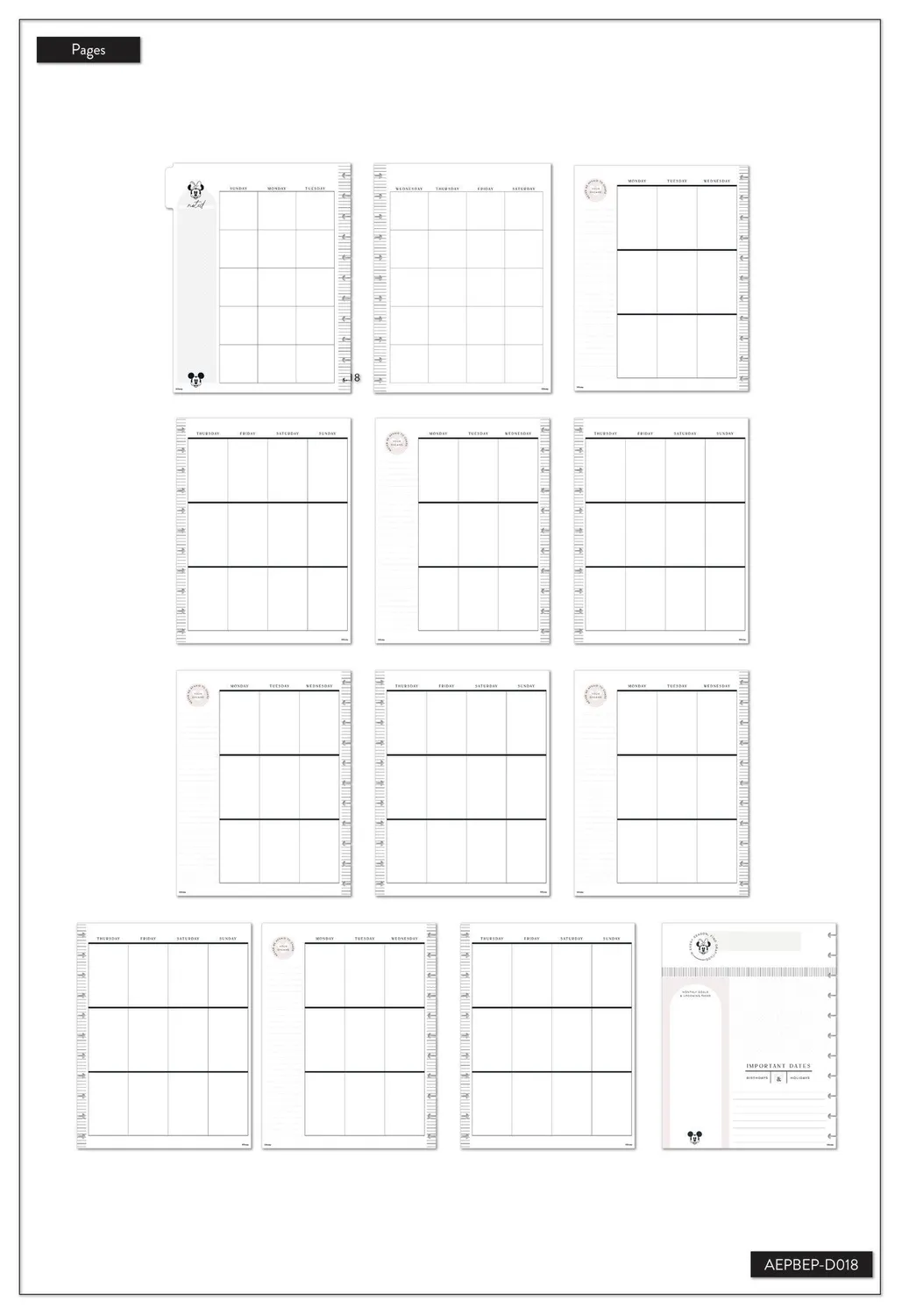 Happy Planner Disney Mickey Minnie Big recharge agenda 4 mois