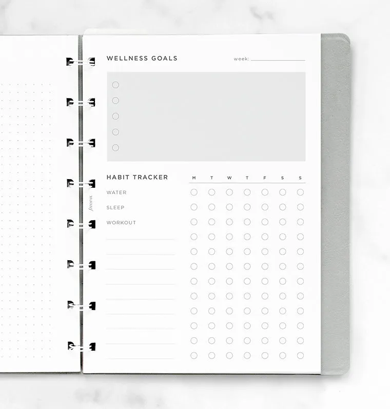 Filofax Recharge Notebook A5 Wellness Tracker 56 feuilles