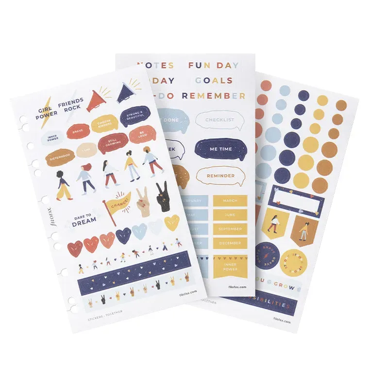 Filofax Together stickers repositionnables 6 feuilles