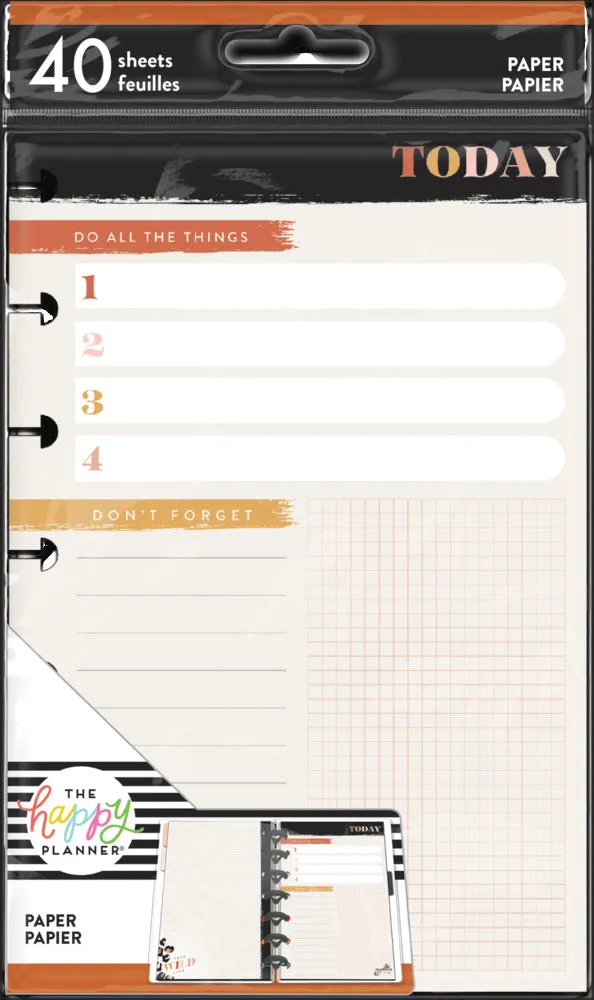 Happy Planner Modern Wild recharge papier Mini 40 feuilles