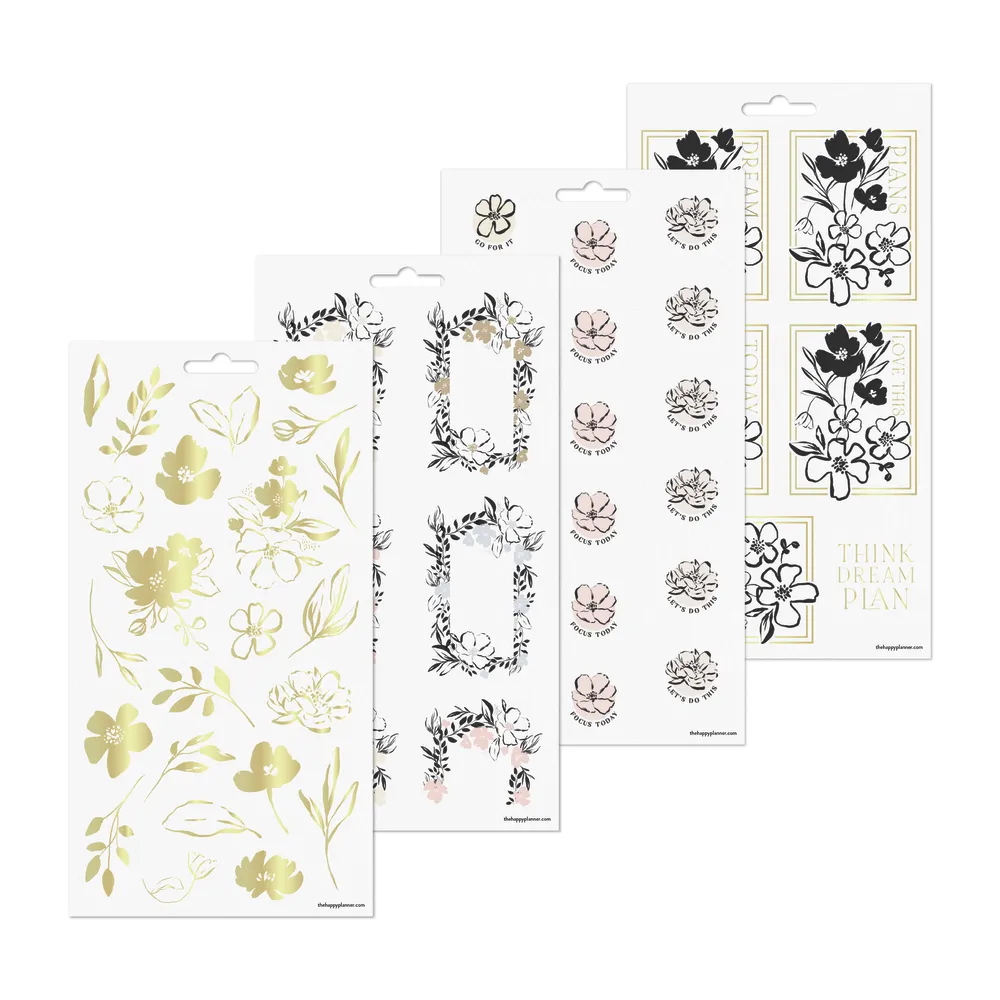 Happy Planner Sketchy Florals stickers 10 feuilles 128
