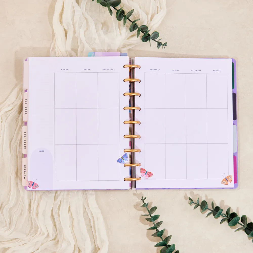 Happy Planner Midnight Botanical extension verticale 6 mois
