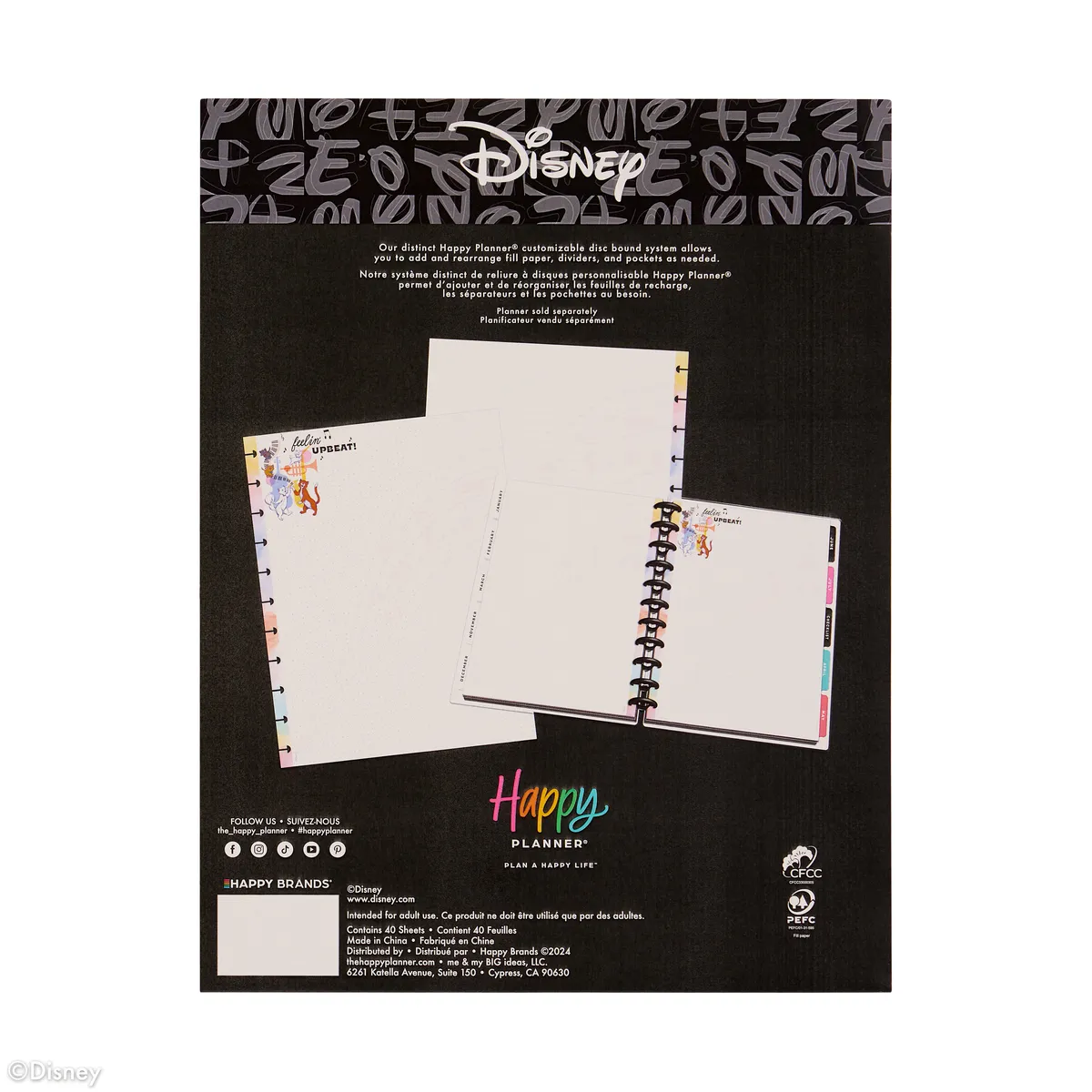 Happy Planner Disney Aristocats Big papier pointillé 40 feuilles