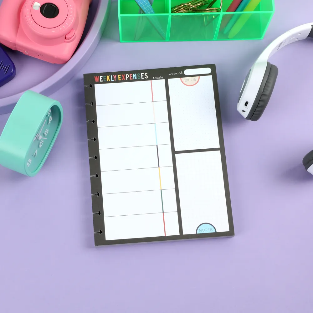 Happy Planner Bright Retro bloc budget Classic 100 feuilles